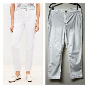 NWT LOFT The Monroe Slim White Chino Pant, Sz 6